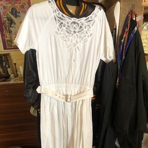 Women’s Vintage 1980s 1990s White Cotton Dress